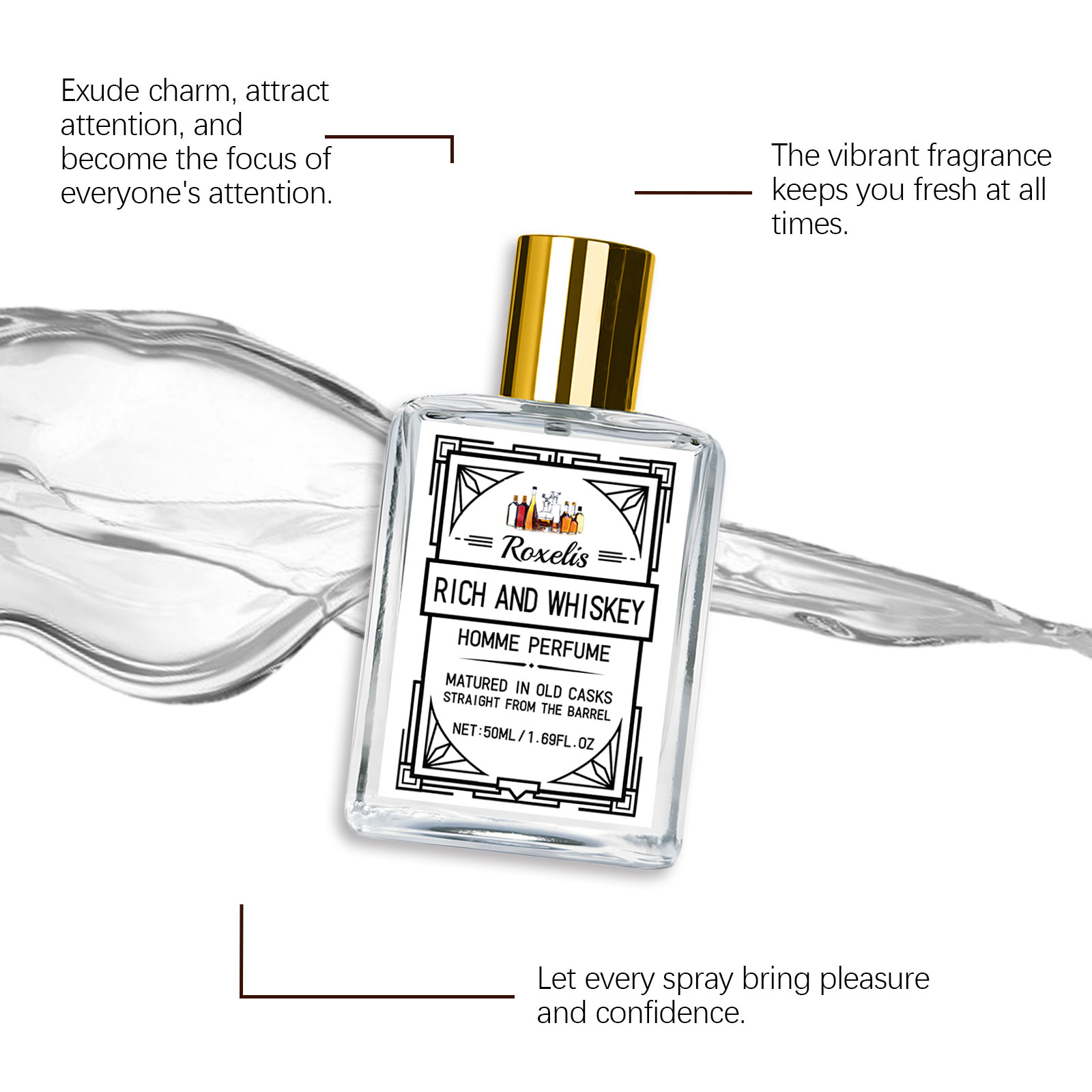 Roxelis 50ml Charm Whisky Men' - огляд і ціна Perfume Alcohol Fragrance